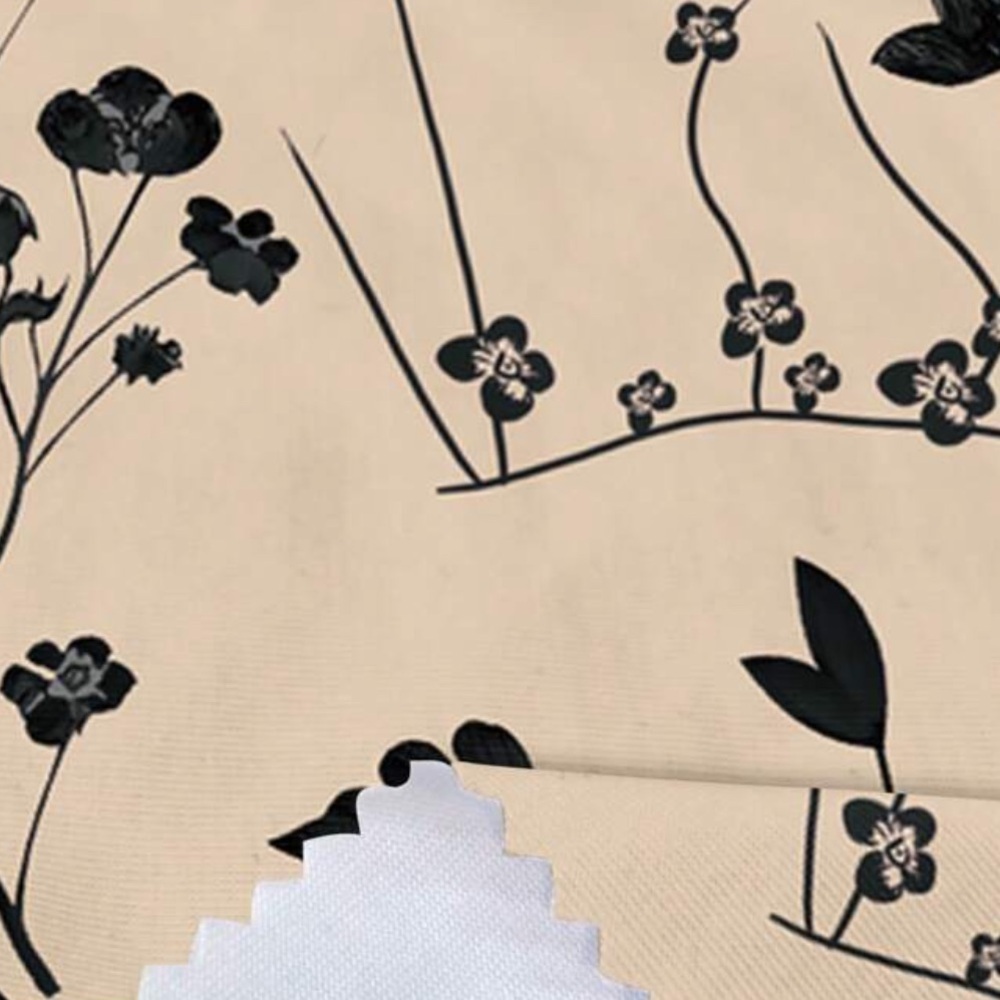 Floral Print Cream and Black Dress - Picture 4 of 5